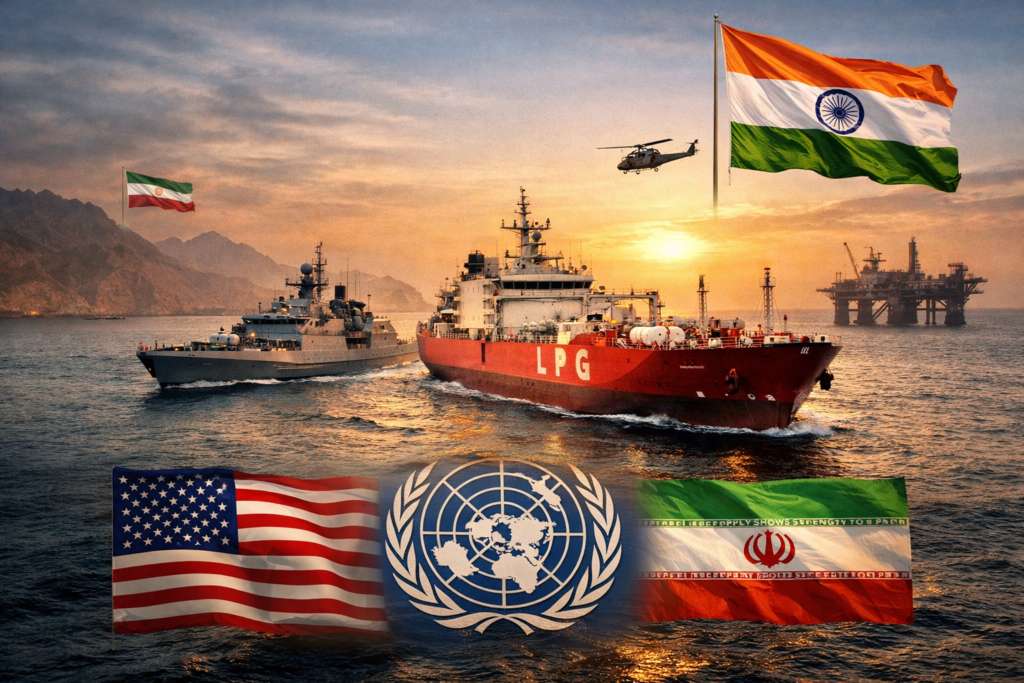 Ships in Strait of Hormuz at twilight (1)