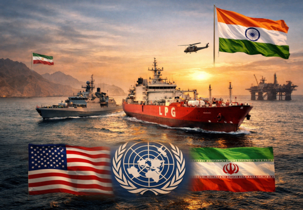 Ships in Strait of Hormuz at twilight (1)